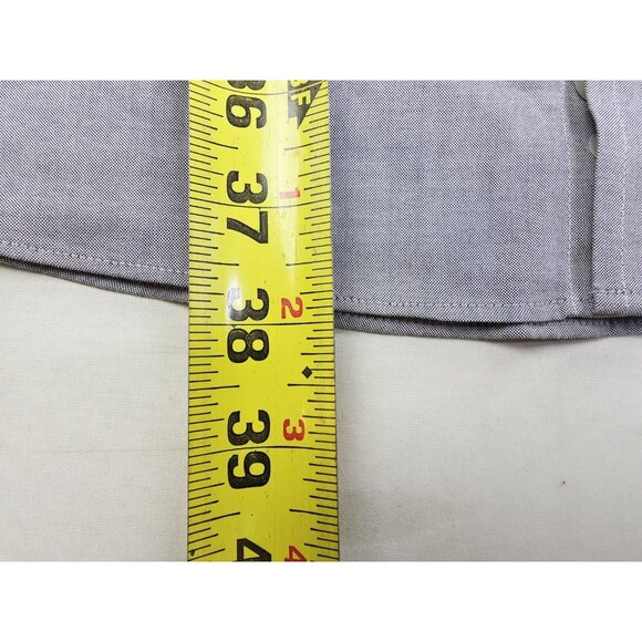 Stafford X-Tall Size 19 38-39 Mens Grey Button Down Long Sleeve Non Iron Oxford - Picture 8 of 10